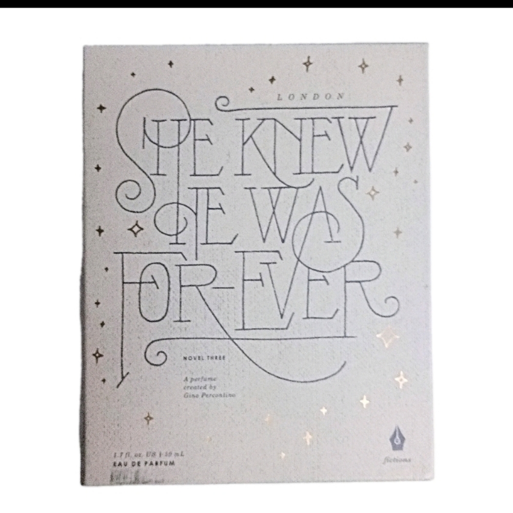 Anthropologie Fictions She Knew He Was Forever Novel Three Eau De Parfum New Box